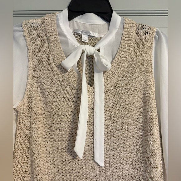 Lauren Conrad Size Small Layered Knit Sweater Vest Blouse EUC - Picture 8 of 8